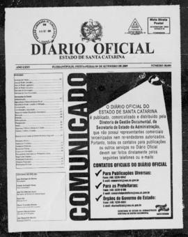 Diário Oficial do Estado de Santa Catarina. Ano 75. N° 18684 de 04/09/2009