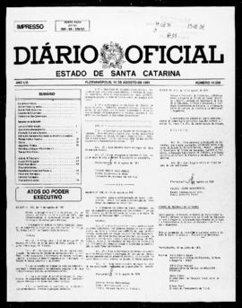Diário Oficial do Estado de Santa Catarina. Ano 56. N° 14256 de 14/08/1991