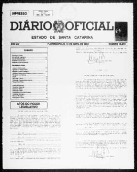 Diário Oficial do Estado de Santa Catarina. Ano 61. N° 14913 de 14/04/1994