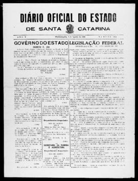 Diário Oficial do Estado de Santa Catarina. Ano 5. N° 1274 de 09/08/1938