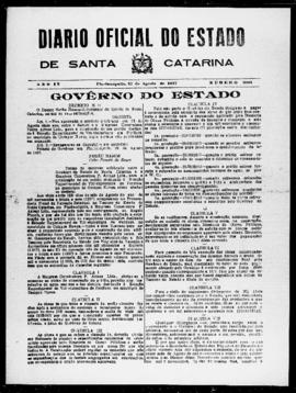 Diário Oficial do Estado de Santa Catarina. Ano 4. N° 1005 de 27/08/1937