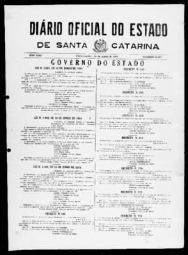 Diário Oficial do Estado de Santa Catarina. Ano 21. N° 5162 de 24/06/1954