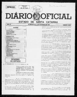 Diário Oficial do Estado de Santa Catarina. Ano 54. N° 13843 de 12/12/1989