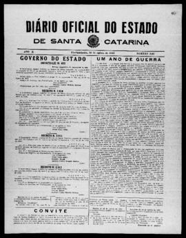 Diário Oficial do Estado de Santa Catarina. Ano 10. N° 2567 de 20/08/1943