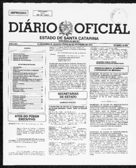 Diário Oficial do Estado de Santa Catarina. Ano 66. N° 16350 de 09/02/2000