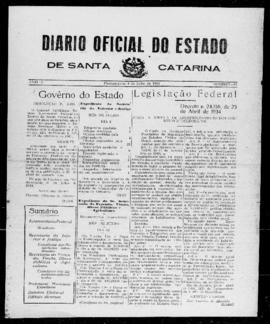 Diário Oficial do Estado de Santa Catarina. Ano 1. N° 97 de 04/07/1934
