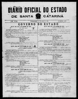 Diário Oficial do Estado de Santa Catarina. Ano 18. N° 4460 de 17/07/1951