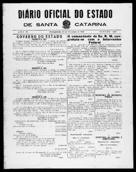 Diário Oficial do Estado de Santa Catarina. Ano 6. N° 1643 de 21/11/1939