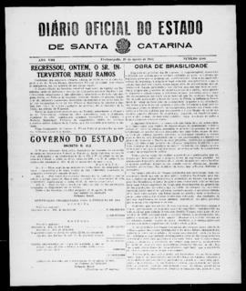 Diário Oficial do Estado de Santa Catarina. Ano 8. N° 2086 de 28/08/1941