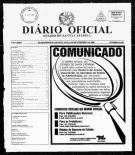 Diário Oficial do Estado de Santa Catarina. Ano 74. N° 18438 de 03/09/2008