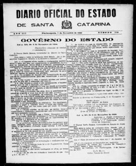 Diário Oficial do Estado de Santa Catarina. Ano 3. N° 779 de 07/11/1936