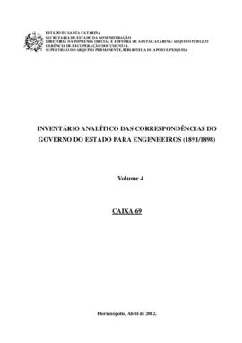 Inventario analítico das Correspondências da Presidência da Província e Governo do Estado para En...