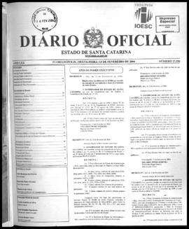 Diário Oficial do Estado de Santa Catarina. Ano 70. N° 17336 de 13/02/2004