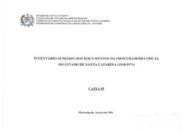 Inventário sumário dos documentos da Procuradoria Fiscal do Estado de Santa Catarina (1918/1971)