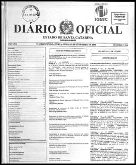Diário Oficial do Estado de Santa Catarina. Ano 70. N° 17328 de 03/02/2004
