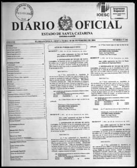 Diário Oficial do Estado de Santa Catarina. Ano 70. Nº 17341 de 20/02/2004