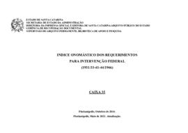 Índice onomástico dos Requerimentos para Intervenção Federal (1931/1946)