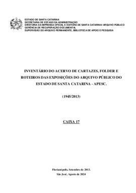 Inventário do acervo de cartazes, folder e roteiros de exposições do APESC (1984/2013)