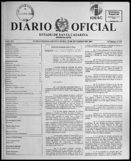 Diário Oficial do Estado de Santa Catarina. Ano 70. N° 17339 de 18/02/2004