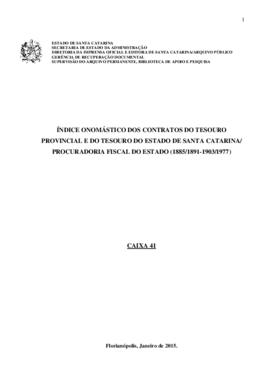 Índice onomástico dos Contratos do Tesouro Provincial e Tesouro do Estado/Procuradoria Fiscal do ...
