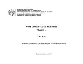 Índice onomástico de imigrantes (1820/1895), v. 4